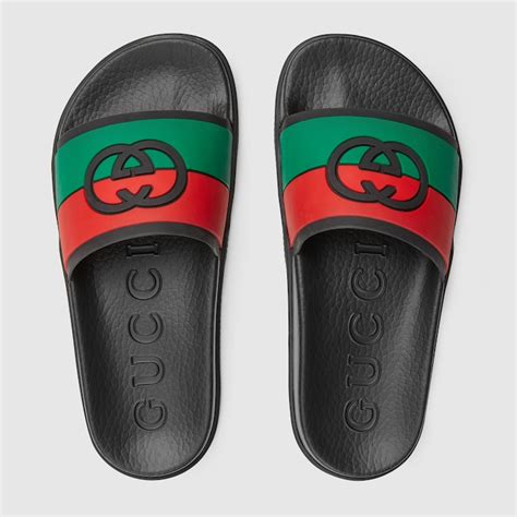 cheap gucci rubber slide sandal|gucci interlocking g slide sandal.